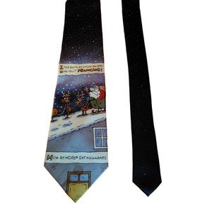 John Ashford Blue Silk Christmas Neck Tie How Reindeer Get Nicknames